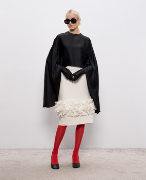 Dondup Black blouse with silk DC483SF0106DXXX