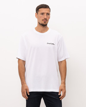 Dolce&Gabbana White T-shirt with contrast logo G8PN9ZG7Q1W