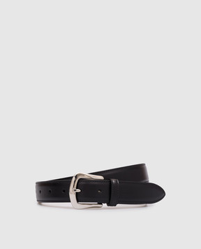 Brunello Cucinelli Black leather belt MAUNX346