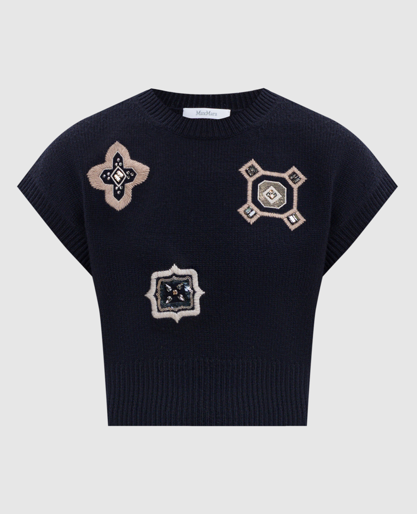 

MXMANFORA blue sweater with short sleeves Max Mara