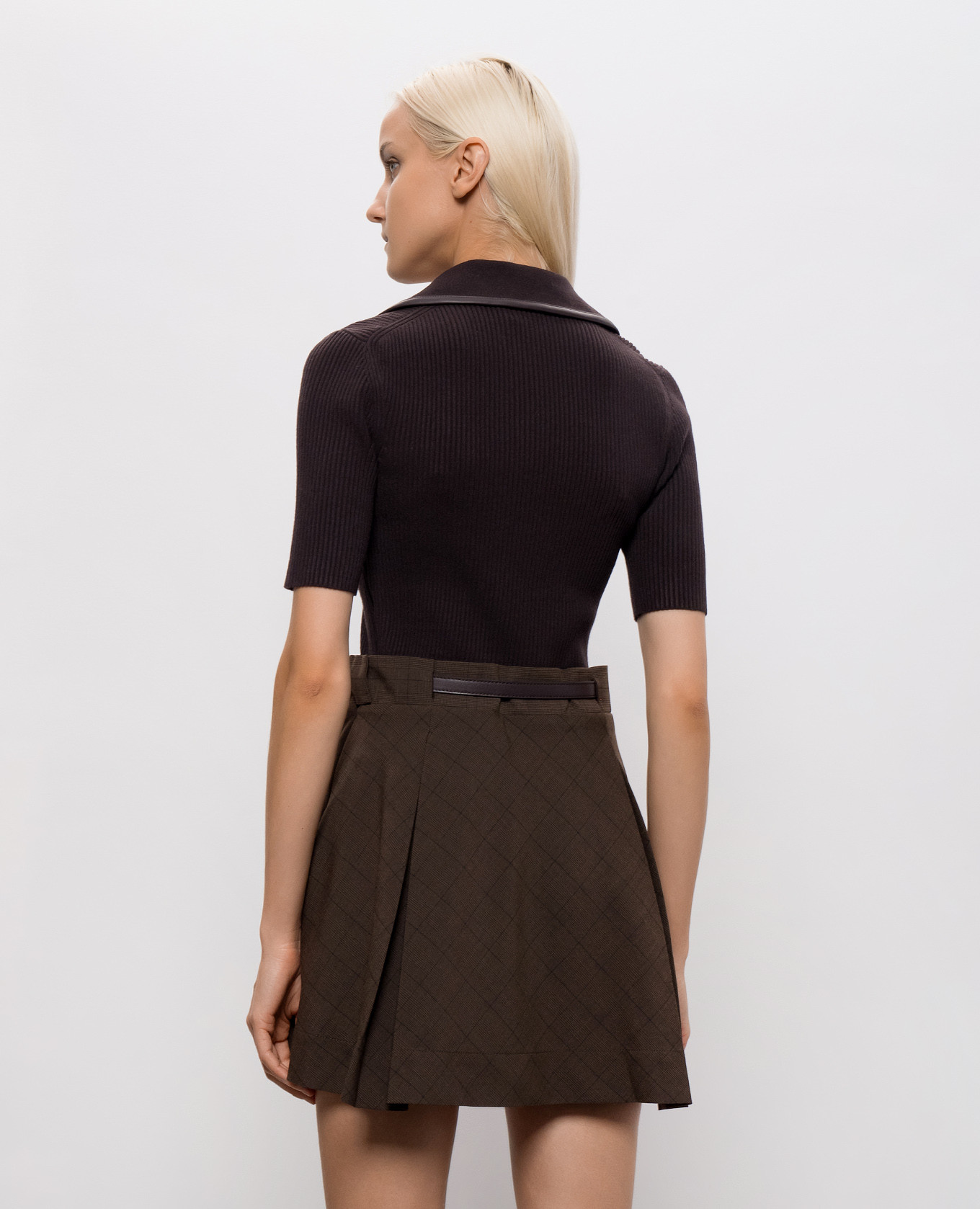 Brown double-layered mini dress Simkhai 4