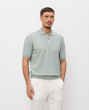 Stefano Ricci Green polo with linen and silk K616441P31F26110