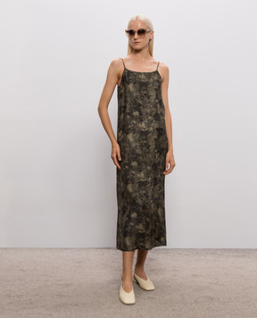 UMA WANG Anaya green print dress UP5011