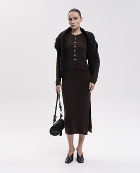 Allude Brown wool and cashmere skirt 26517081