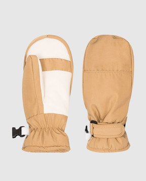 Yves Salomon Enfant Children's brown combination gloves 23WEA010XXM20W