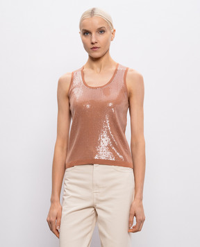 Twinset Brown top with sequins 261TP3301