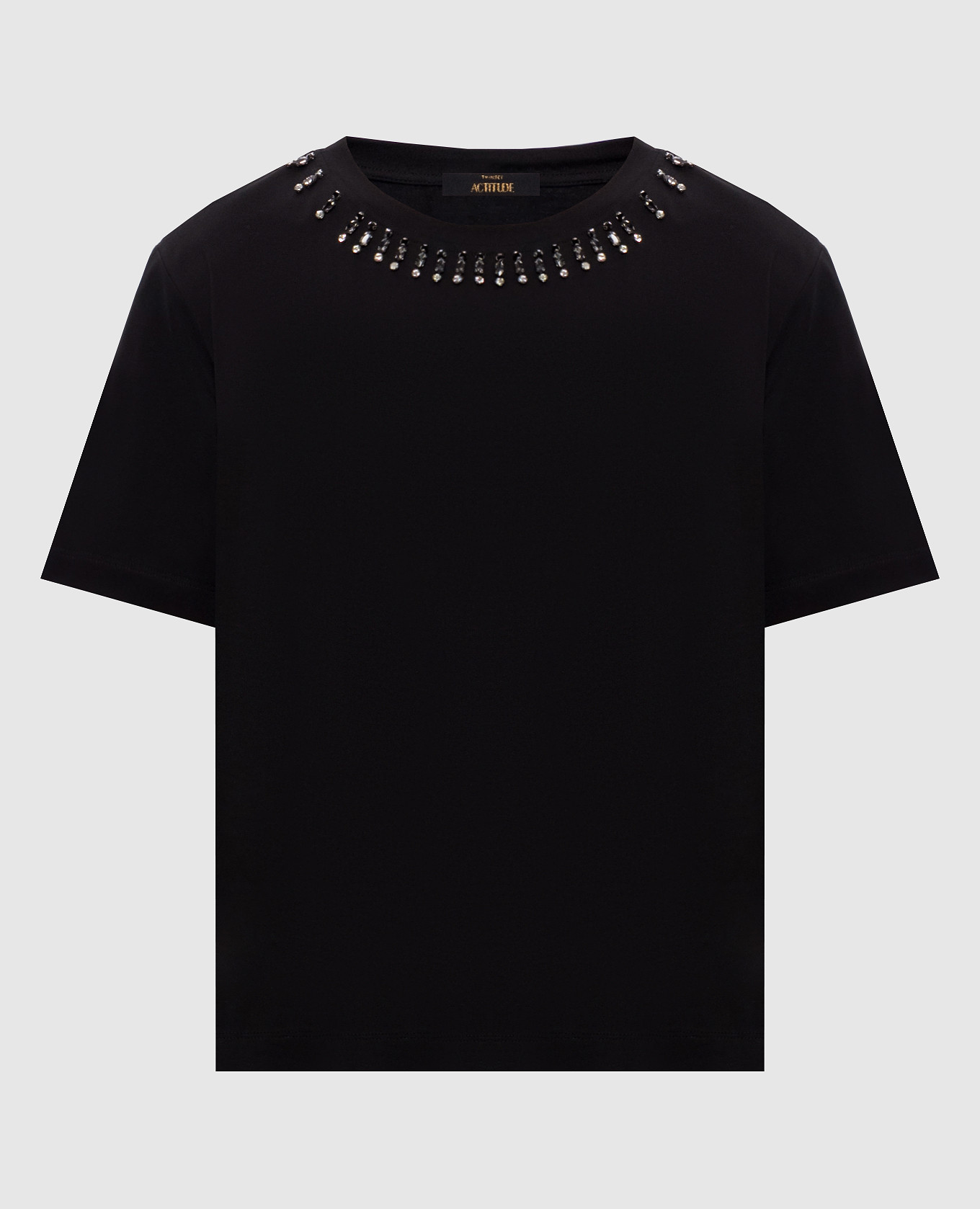 Black T-shirt with crystals