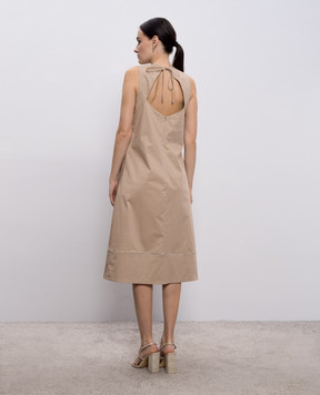Peserico Beige dress with monil chain A0271901979