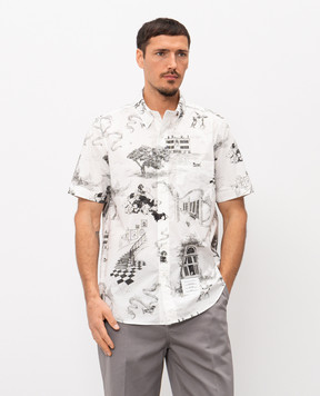 Thom Browne White shirt with Toile print MWS239AF1127
