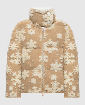 Herno Beige patterned down jacket PI002264D12955