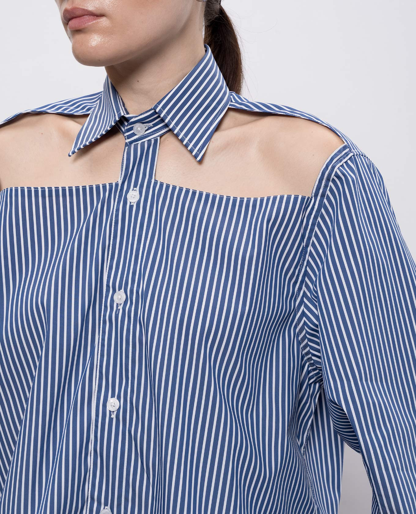 Blue striped cropped shirt Vetements 5