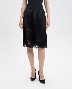 Dolce&Gabbana Black skirt with silk F4DASTFU1NU