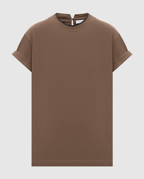 Brunello Cucinelli Brown layered T-shirt MPT18BD200