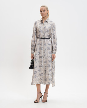 Max Mara MXMCARBONE beige silk shirt dress MXMCARBONE