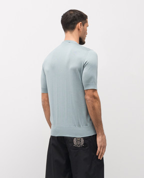 Dolce&Gabbana Blue silk T-shirt GXX03ZJBSO5