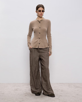Masnada Khaki pants with wool 7923