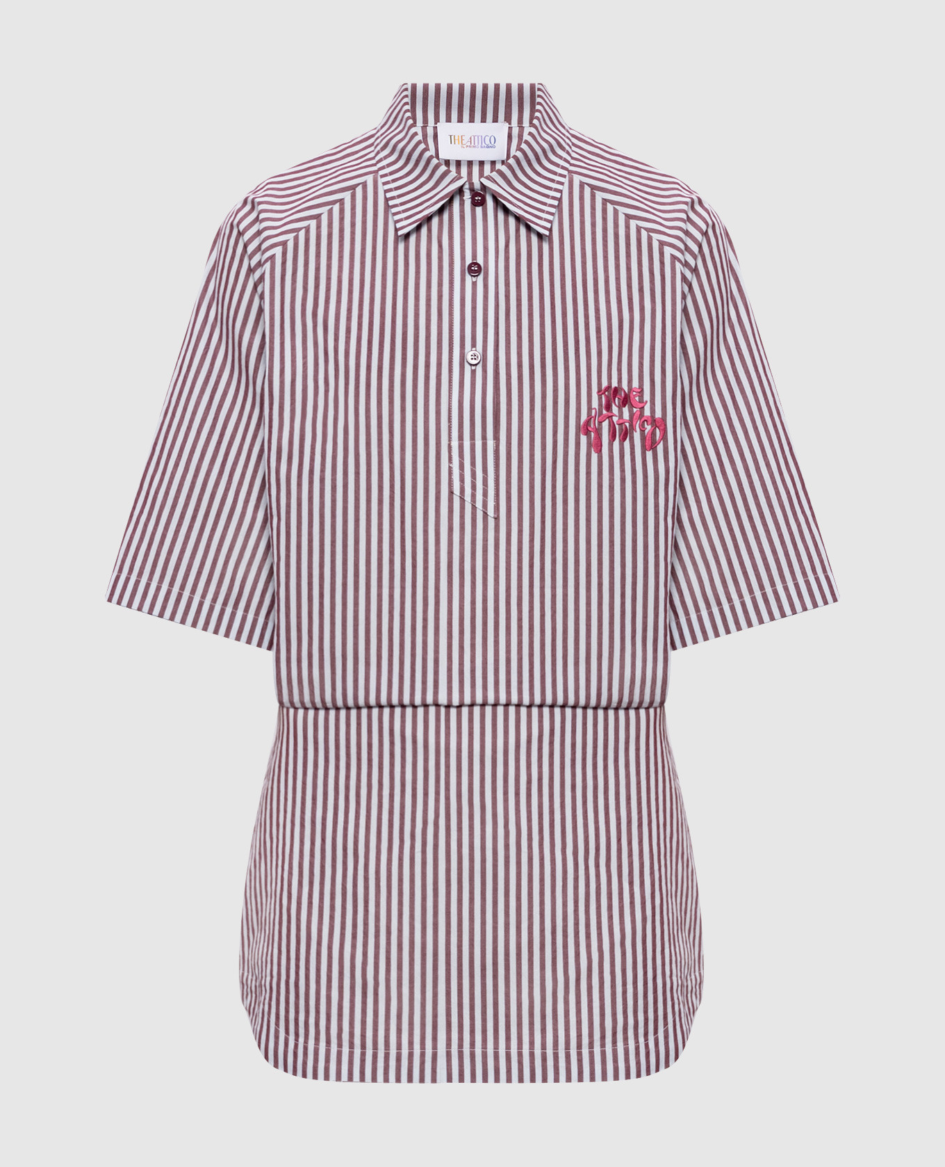 Burgundy striped mini dress