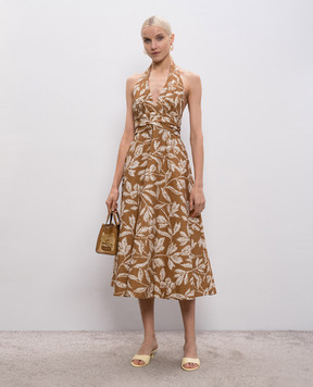 Max Mara Brown BELLA dress with an open back MXMBELLA