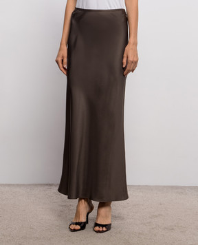 Loulou de Saison ELI brown silk skirt ELI