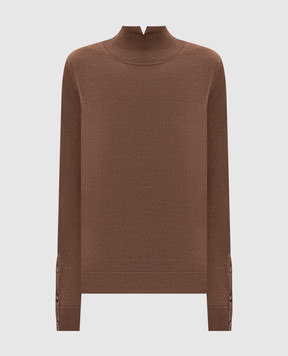Dondup Brown wool, silk and cashmere turtleneck DT432M01016D002