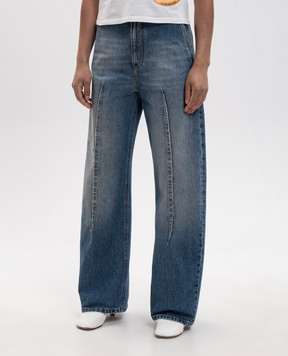 Maison Margiela MM6 Blue jeans with a worn effect S52KA0567M30058