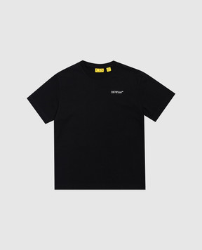 Off-White Children's black T-shirt with Diag print 44BAA002S26J009