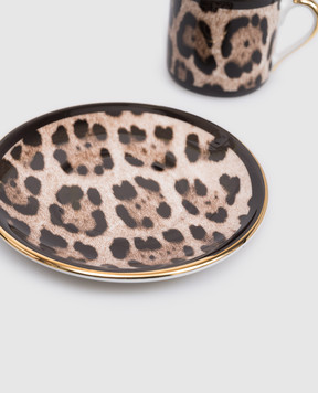 Dolce&Gabbana Leopard print porcelain coffee cup and saucer set TC0092TCA71