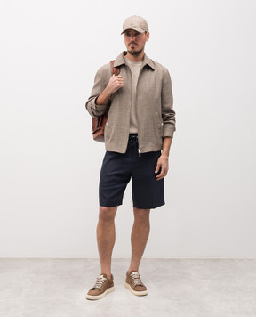Brett Johnson Blue linen shorts SS26P18S002NAV