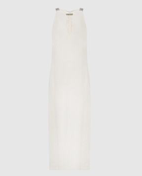 Peserico Beige linen midi dress E0226602600