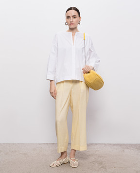 Peserico Yellow wool and linen pants P0473705814