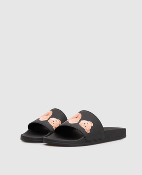 Palm Angels Black Bear Sliders PMIC01CS26MAT003