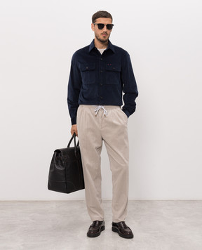 ISAIA Blue corduroy shirt OSH009P9130