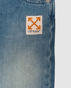 Off-White Children's blue jeans with a worn effect 44GYB001F26D001