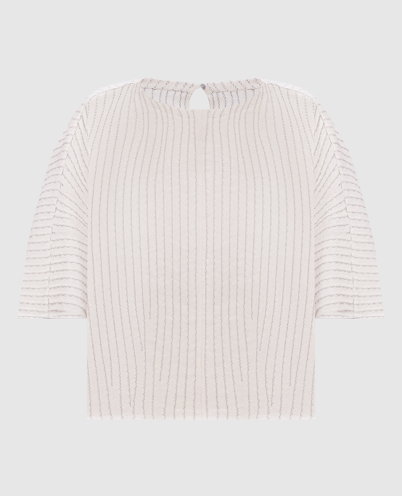 Ivory silk and linen top
