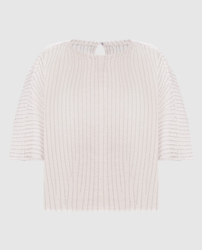 BOBOUTIC Ivory silk and linen top 5021
