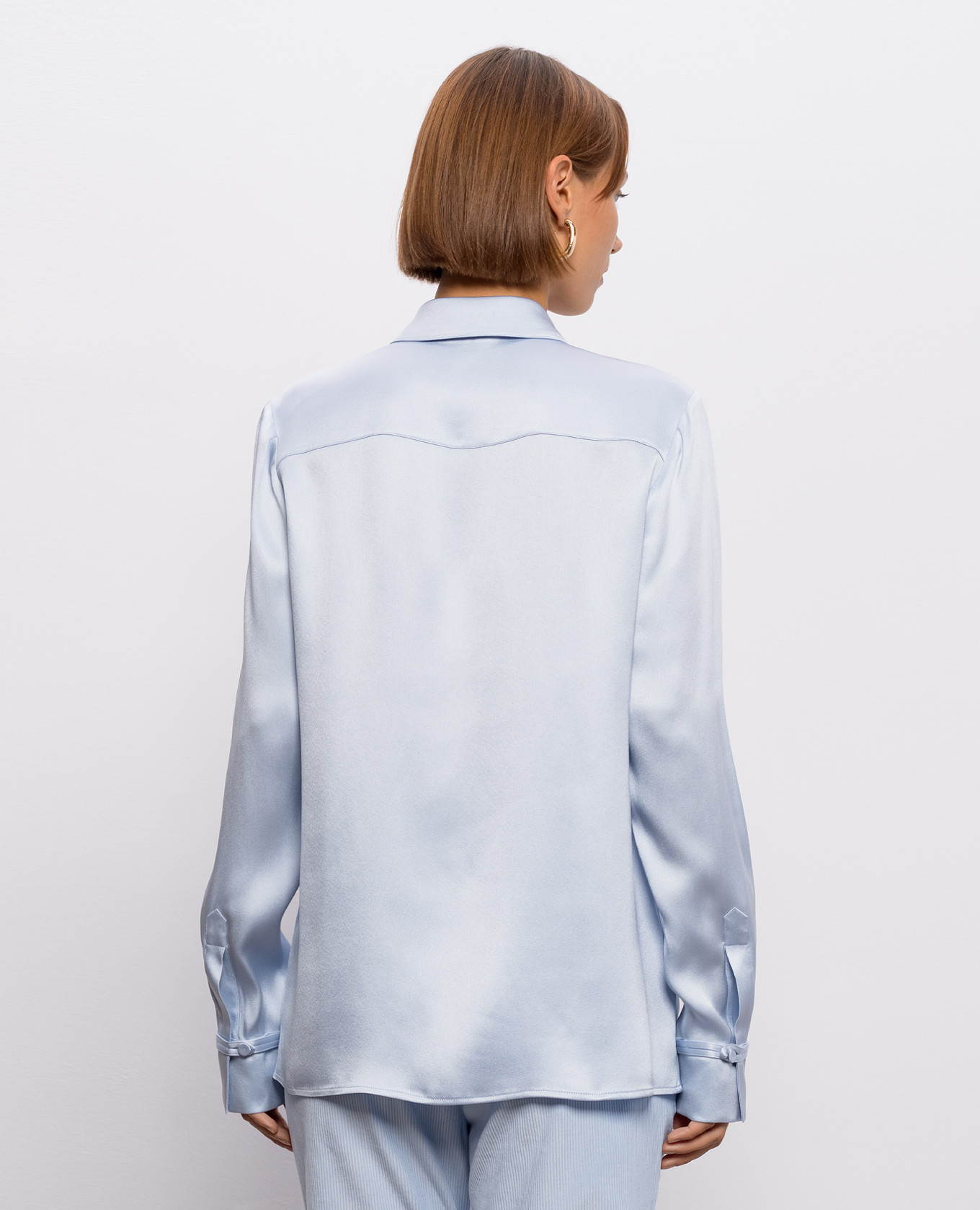 Cruz blue silk blouse Gabriela Hearst 4