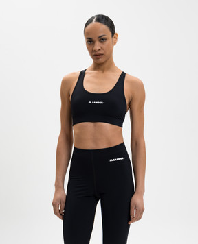 Jil Sander Black top with logo print J40NC0002J20031