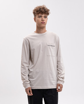 Moncler Beige long sleeve with logo patch L20918D0001089B8Q