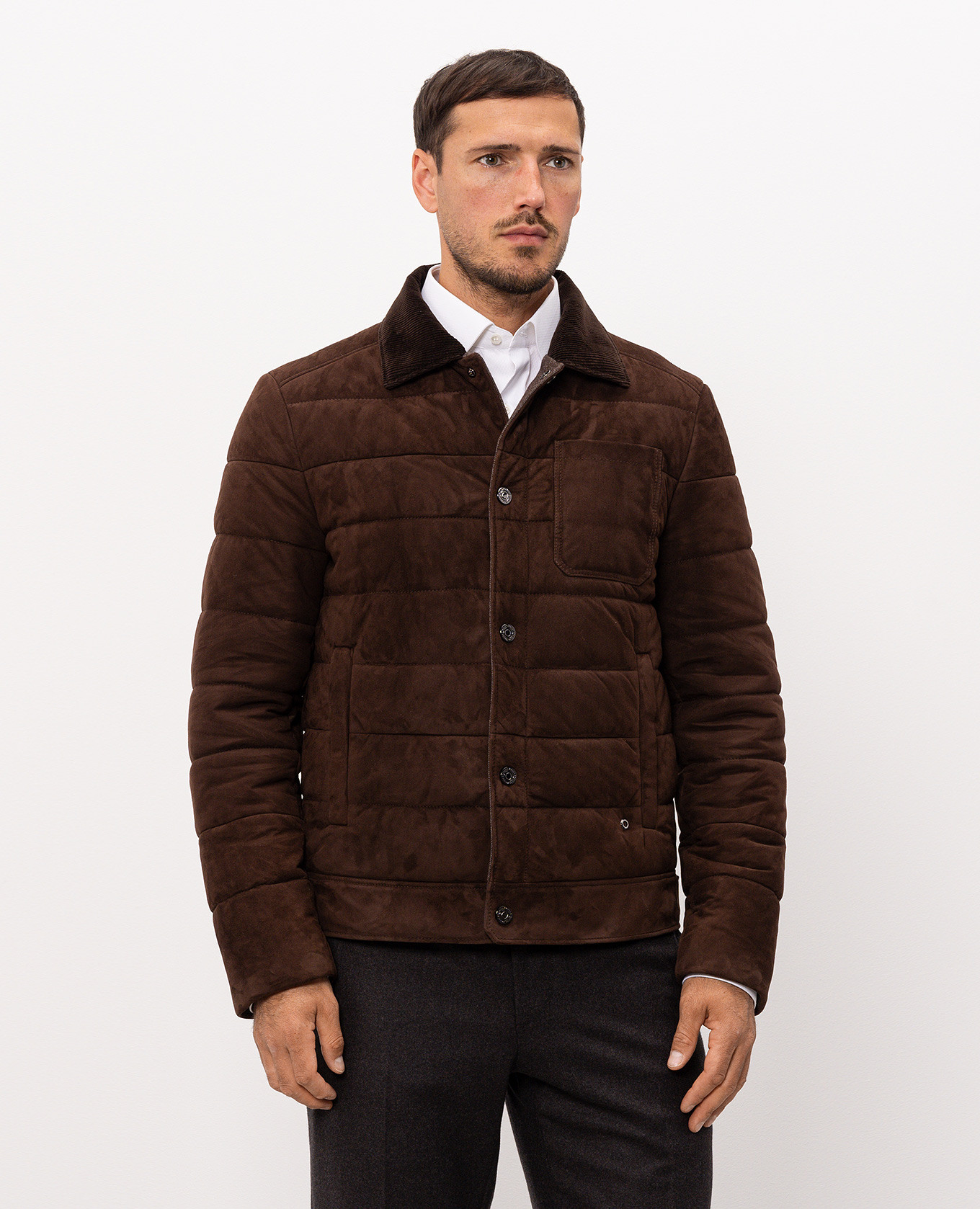 Brown suede jacket Stefano Ricci 3