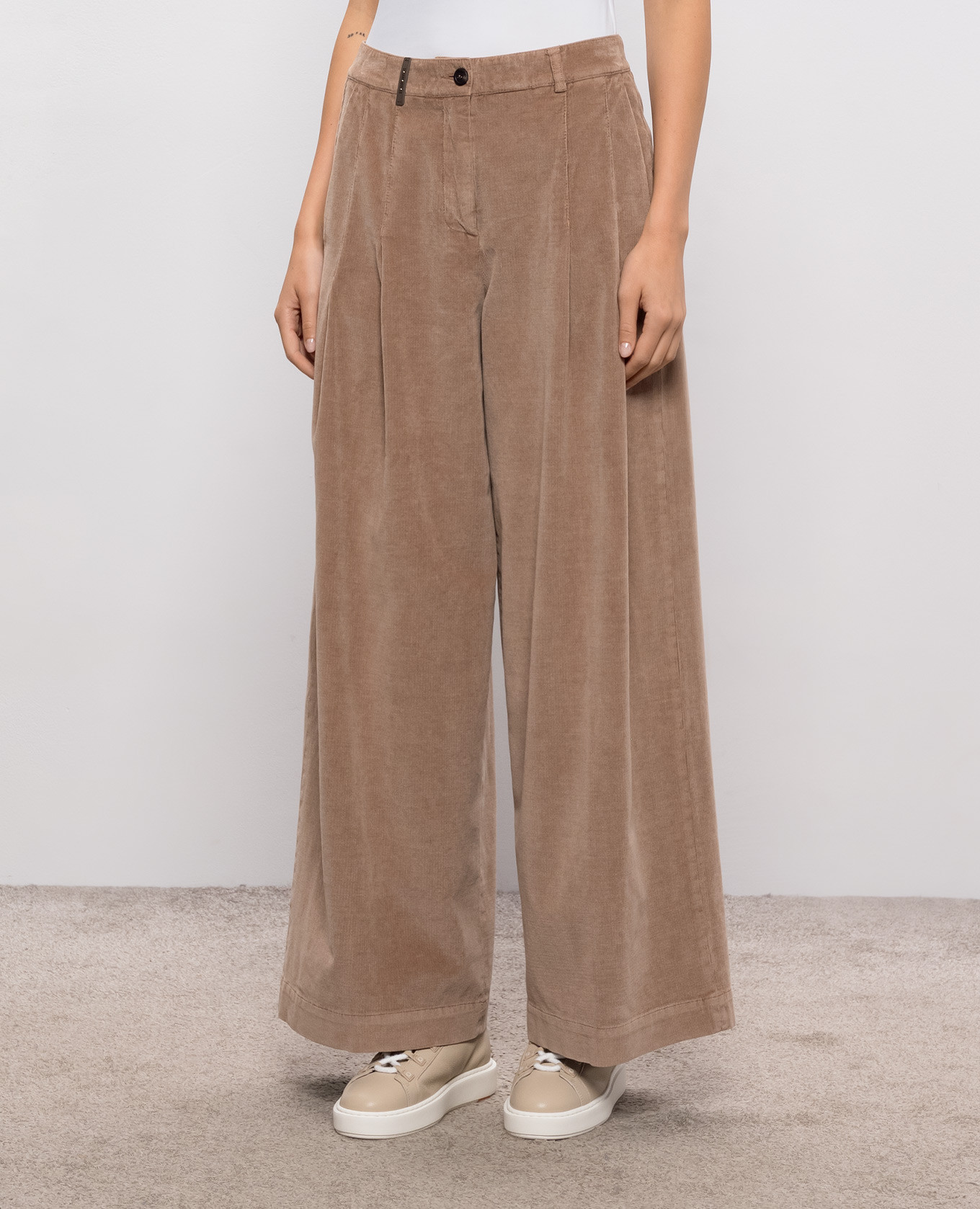 Beige corduroy pants Peserico 3