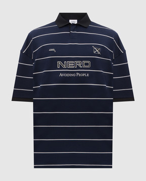 Vetements Blue striped polo shirt ME76PO205N
