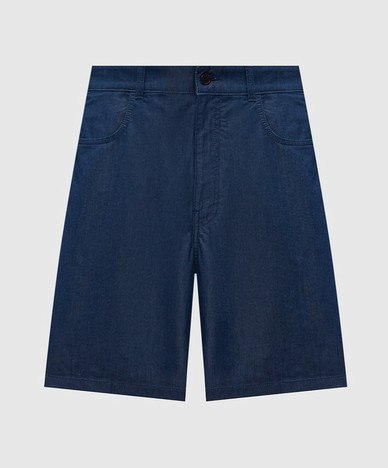 Blue shorts with logo print