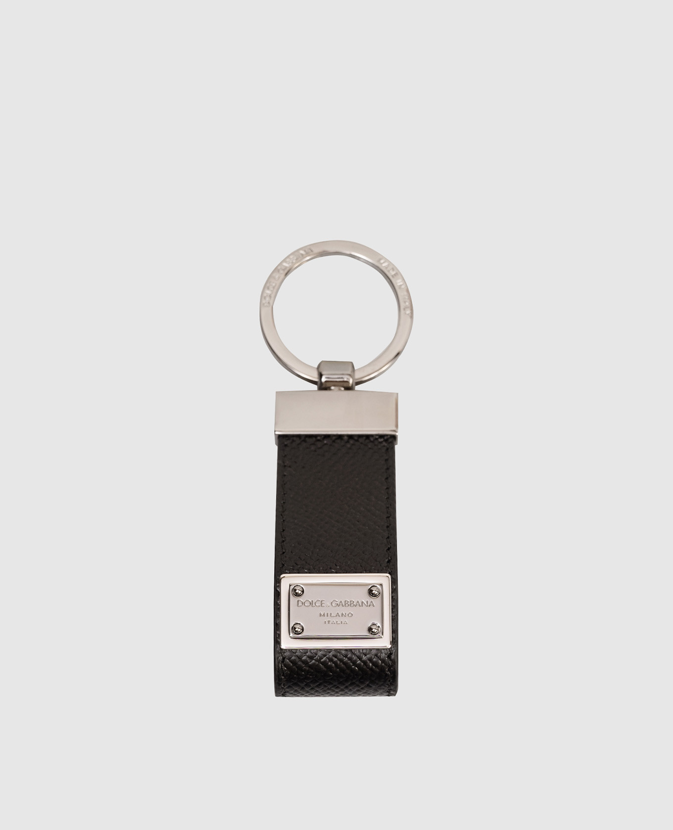 

Black leather keychain with logo Dolce&Gabbana