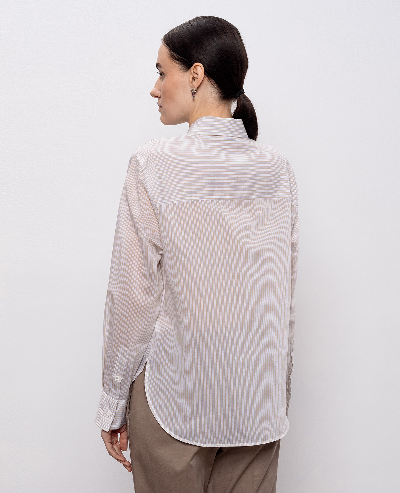 White striped silk shirt Peserico 4