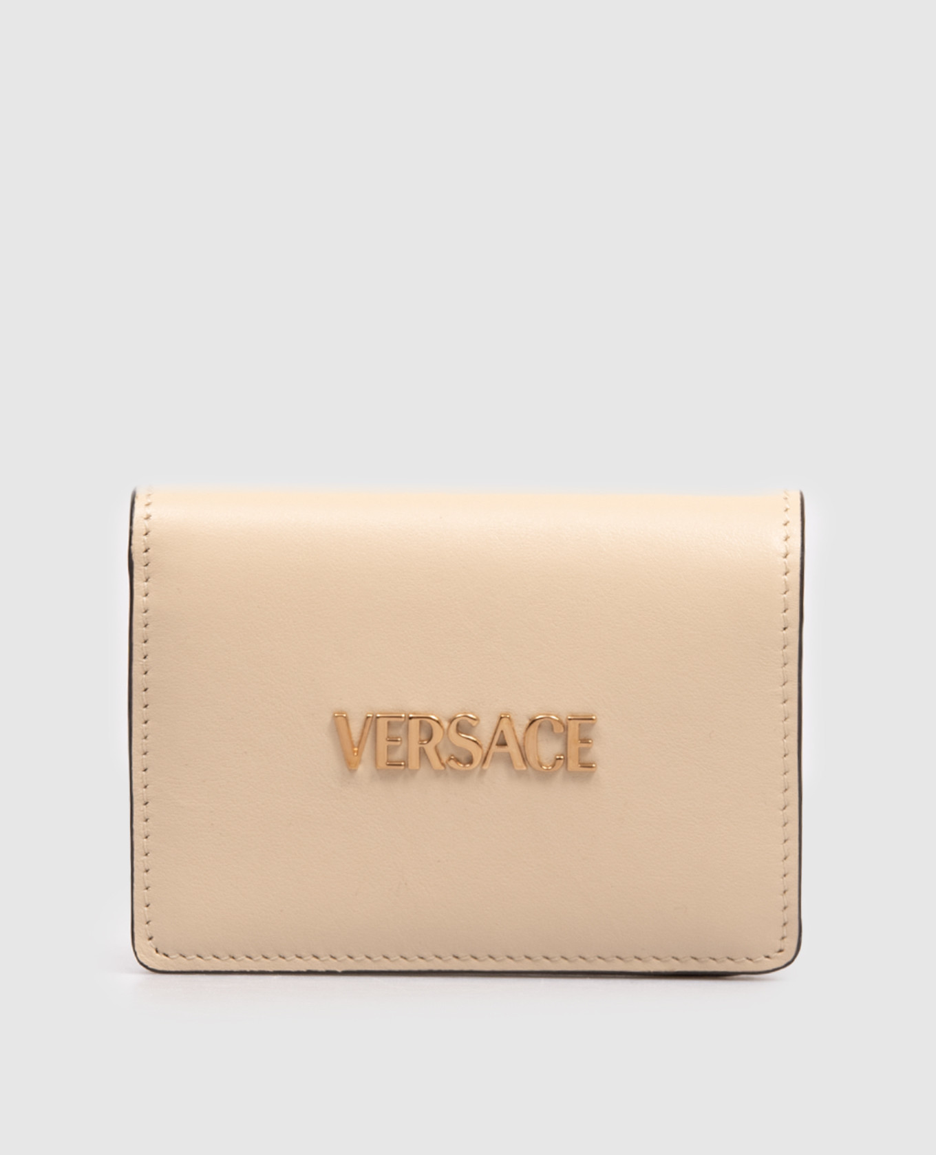 

Beige leather Tag wallet Versace