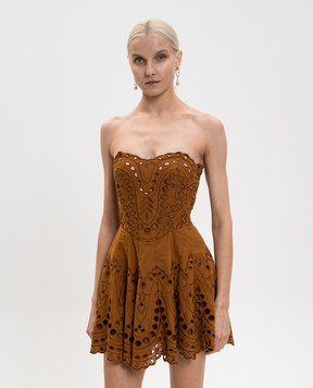 Charo Ruiz Brown Bail mini dress 263601