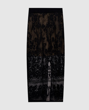 Twinset Black patterned skirt 262TF3032