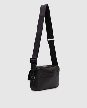 Canali Black leather bag with embossed logo NA00226P326130