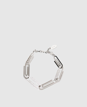 Off-White Silver Paperclip Bracelet with Crystals OWOA132S26MET001