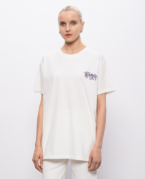 The Attico Ivory T-shirt with logo print 260WCT00353JJJ025GA